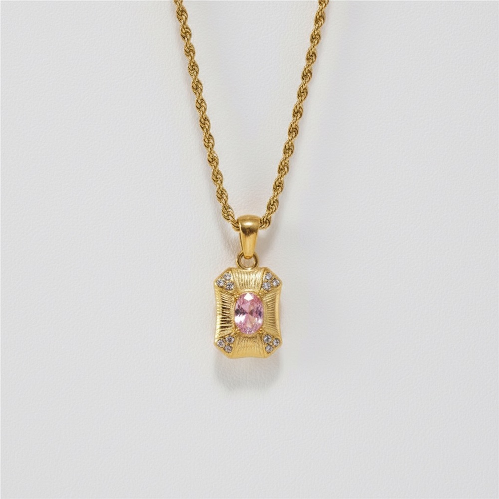 Elegant Pink Pendant Necklace